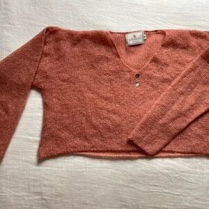 Express Tricot Vintage 90s Peachy Cropped Sweater